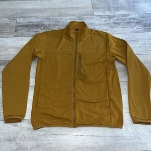 Uniqlo Stretch Fleece Full Zip Jacket Gold Size Small
